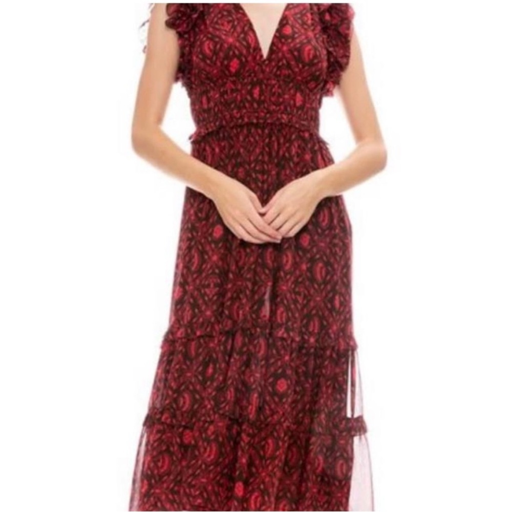 Ulla Johnson Anika Silk Midi Dress fuchsia Size 6